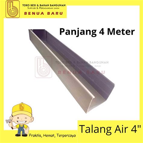 Jual Talang Air Kotak PVC 4 Inch Abu Abu Talang Air PVC 4 Inch Abu