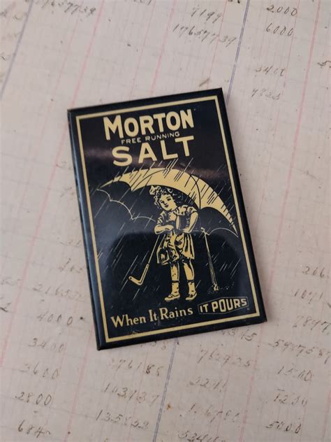 Vintage Morton Salt Advertising Pocket Mirror Etsy