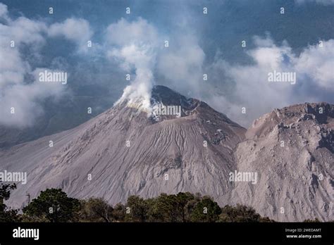 Santiaguito Lava Dome Erupting Off Santa Maria Volcano Quetzaltenango