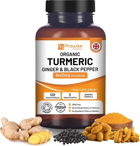 Organic Turmeric Capsules High Strength Mg Capsules With