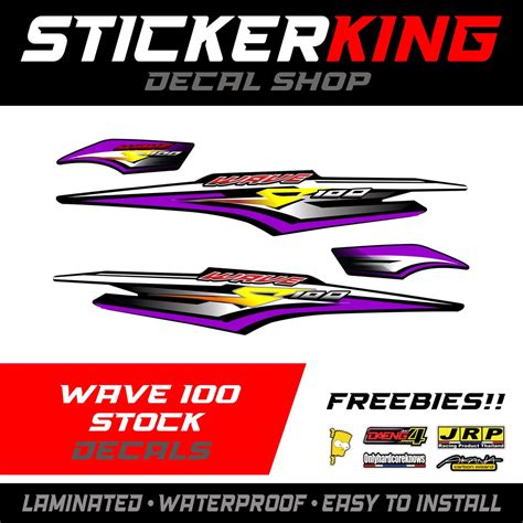 Honda Wave 100 Stock Decals With Freebies Violet Shopee Philippines