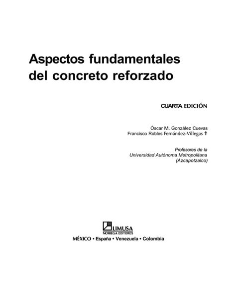 Aspectos Fundamentales Del Concreto Reforzado Cuevas Pdf