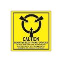 2 X 2 Caution Sensitive Electronic Devices Labels Yellow With Black