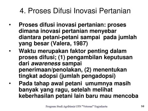 PROSES ADOPSI INOVASI Program Studi Agribisnis UPN Veteran Yogyakarta