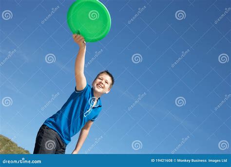 Boy Playing Frisbee On Beach Royalty Free Stock Photos Image 19421608