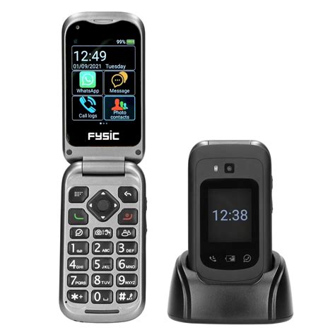 Fysic F25 Téléphone Portable À Clapet Facile Pour Seniors Avec Bouton