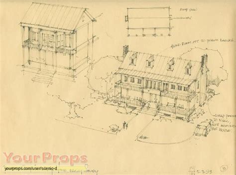 Forrest Gump "Mama's House" preliminary sketch original prod. artwork