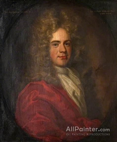 An Oval Portrait Of A Man With Curly Hair Wearing A Red Coat And White