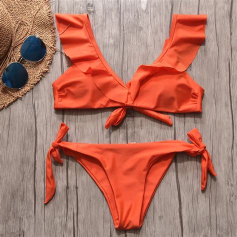 Sequins Bikini Set Halter Metal Swimsuit Solid Swimwear Sexy Bathing