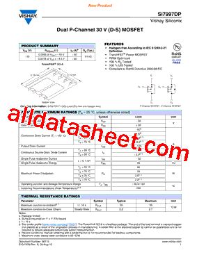 SI7997DP T1 GE3 数据表 PDF Vishay Siliconix