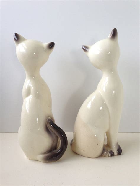 Vintage Made In Japan Siamese Cat Figurines Set Of Two Etsy