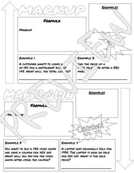 Markup And Markdown Doodle Page With Answer Key By KC S Corner TPT