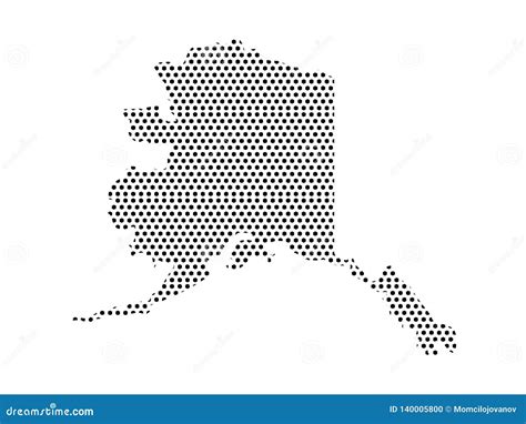 Dotted Pattern Map Of US State Of Alaska Stock Vector Illustration Of