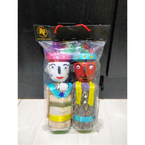 Jual Prakarya Sepasang Ondel Ondel Mini Khas Betawi Dari Botol Bekas