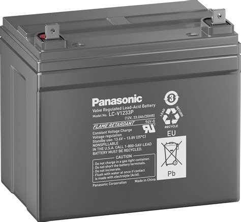 Batterie Au Plomb 12 V 33 Ah Panasonic LC V123 3P Plomb AGM L X H X