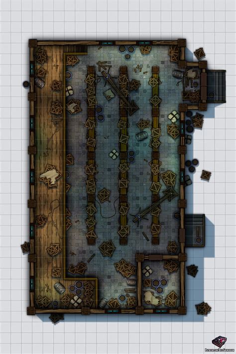 Warehouse D D Map For Roll20 And Tabletop Dice Grimorium