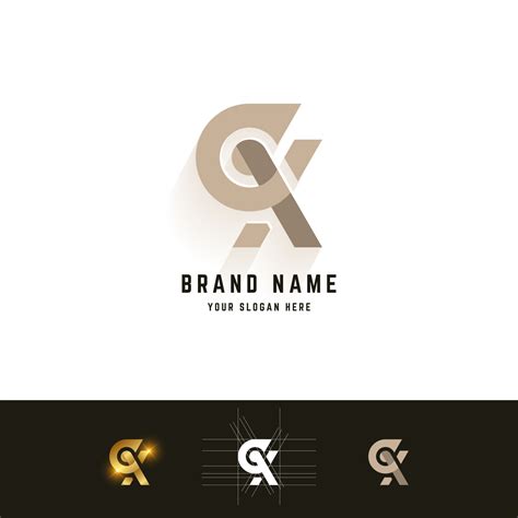 Letter Gx Or Cx Monogram Logo With Grid Method Design 10169581 Vector