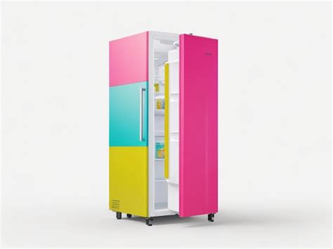 Premium Ai Image Colorful Refrigerator Mockup On White Background