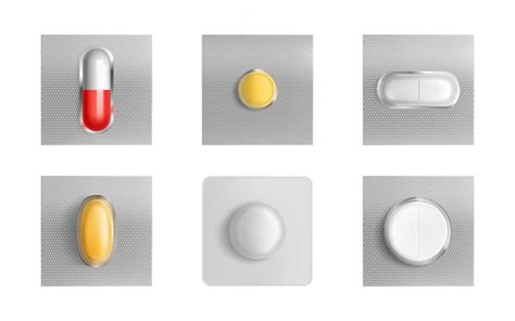 Pills Blister Pack Medicine Tablets And Capsules Free Vector