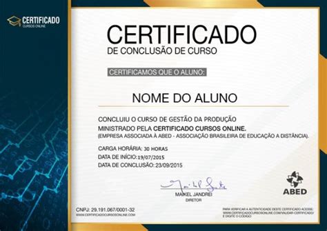 Curso De Gest O Da Produ O Gr Tis Certificado V Lido