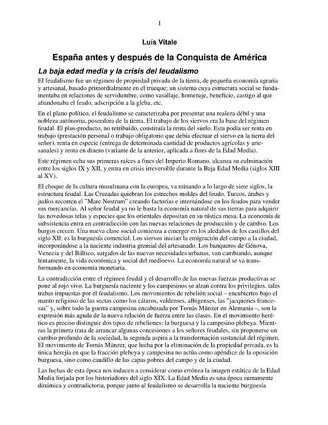 España antes y después de la Conquista de America META uDocz