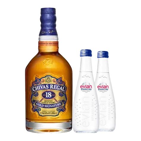 VAP WHISKY CHIVAS REGAL 18 AÑOS 700ml 02 AGUA EVIAN C GAS 330ml