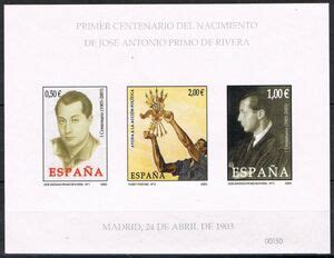 Stamp Hb I Cent Birth Jos Antonio Primo De Rivera Spain Cinderella