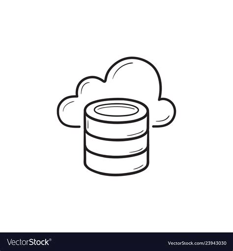 Cloud database hand drawn outline doodle icon Vector Image