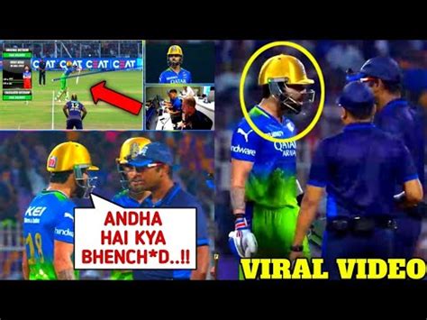 Huge Drama Virat Kohli Fight With Umpire On No Ball Decision Rcb Vs