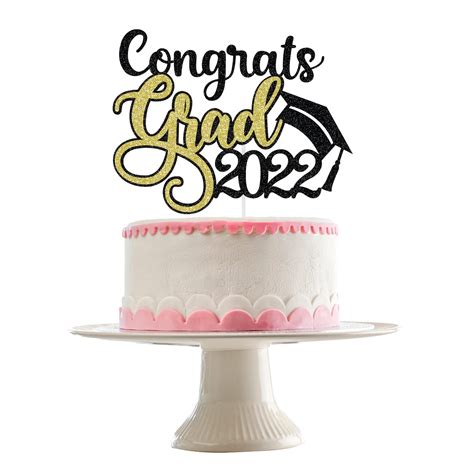 Buy Graduation Cake Topper 2022 Congrats Grad 2022 Cake Topper Gold