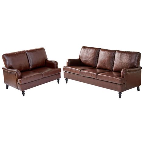 Alcott Hill Piece Vegan Leather Living Room Set Wayfair