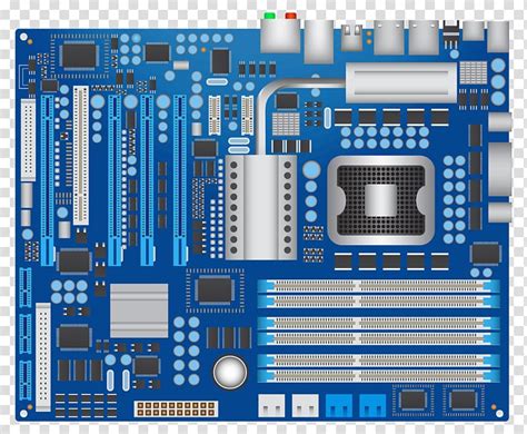 Blue And Gray Computer Motherboard Illustration Computer Mouse