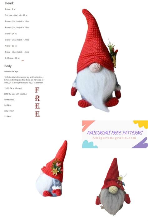 Amigurumi Christmas Gnome Pattern Amigurumi Pattern