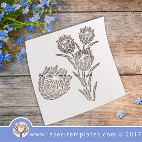 Protea Flower Stencil Template Laser Cut Stencils Vector Online Store