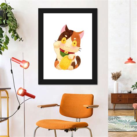 Chinese Cat Wall Art | Watercolor