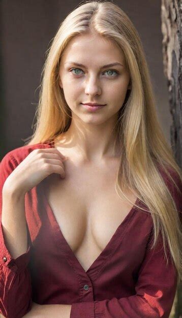 Premium Photo A Woman With Long Blonde Hair Is Wearing A Red Robe