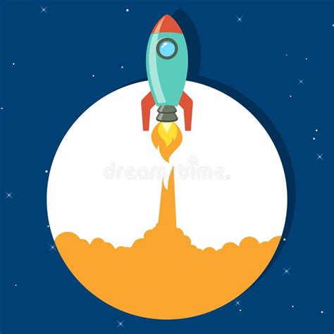 Rocket Launch Rocket Ship Rocket Vector Illustration Concept Of