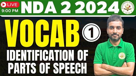 Vocab Identification Of Parts Of Speech Nda Nda Prepration