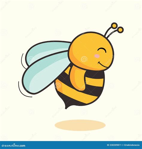 Caricatura De Abejas Aislada Linda Abeja Miel Ilustración del Vector