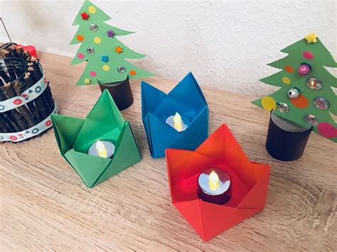 Teelichthalter Aus Origami Basteln Mit Kindern Der Familienblog F R