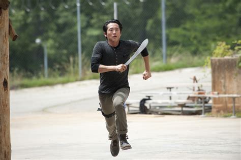 Glenn Rhee In Action Hd Wallpaper From The Walking Dead