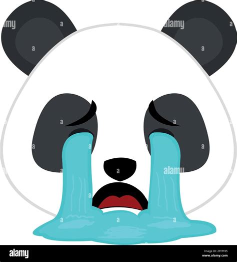 Vector Emoticon Illustration Of The Face Of A Cartoon Panda Bear Crying