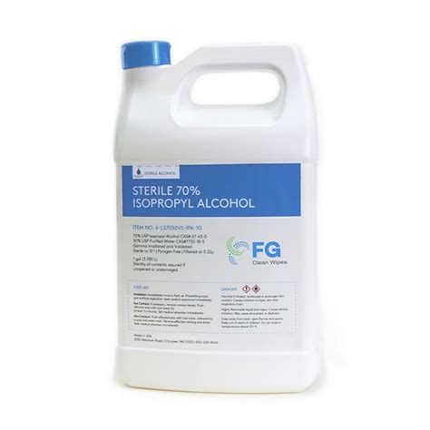 Sterile Ipa 70isopropyl Alcohol 1 Gallon Bottle