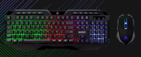 Kit Teclado E Mouse Gamer Mancer Krinus Rainbow Teclado Abnt Mouse