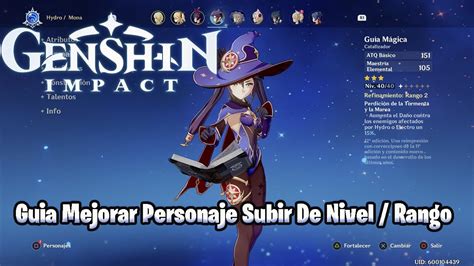 Guia Mejorar Personaje Subir De Nivel Rango Genshin Impact Youtube