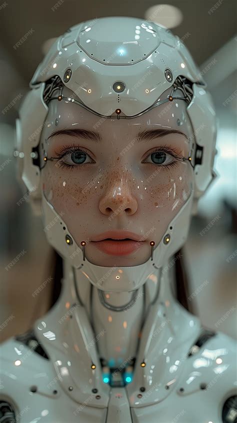 white female android robot     viewer premium
