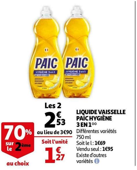 Promo Paic Liquide Vaisselle Hygi Ne En Chez Auchan