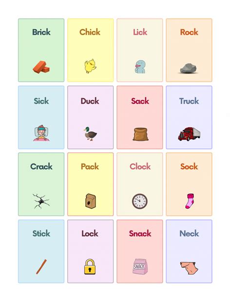 Consonant Digraphs Ck Sound Words With Pictures Worksheet Pdf Worksheets Library