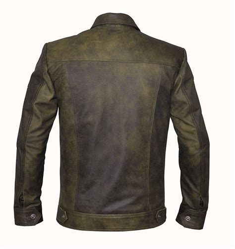 Classic Olive Green Mens Leather Jacket At Amazon Mens Clothing Store