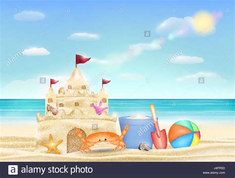 Sand Castle Flag Stock Vector Images Alamy